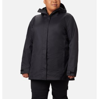Columbia Ženske Jakne - Splash A Little II Plus Size Crne | VMTC-79056